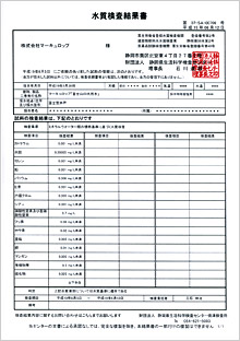 水質検査報告書